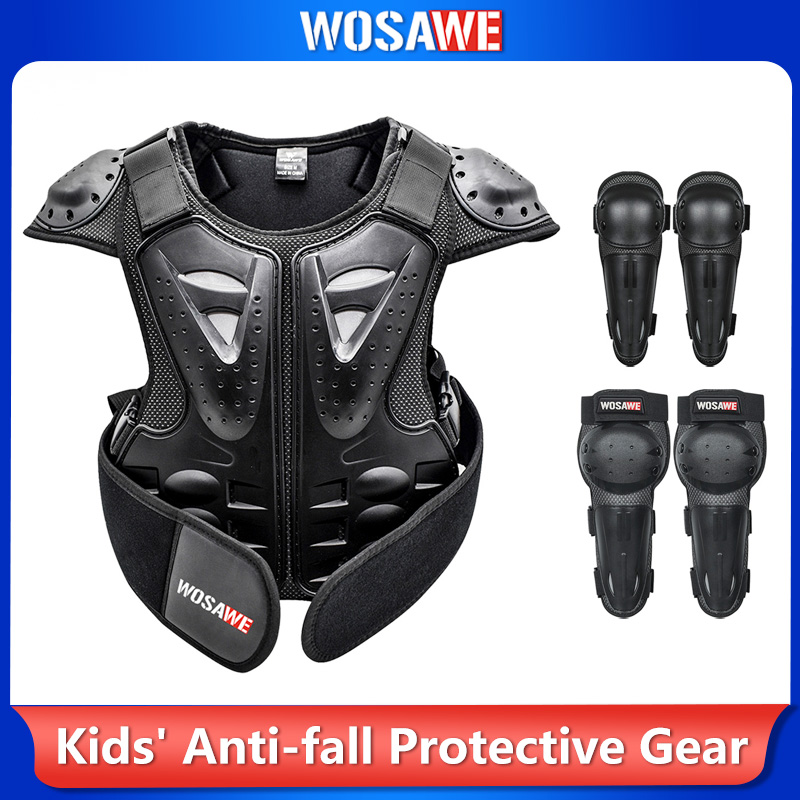 Motorcycle Gear Vest - WOSAWE Kids Motorcycle Protective Gear Set