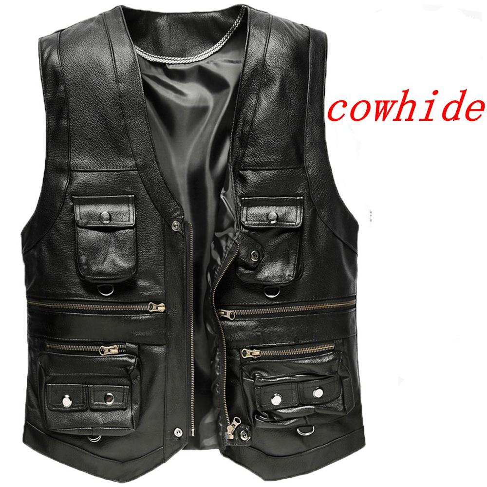 2025 Cowhide Genuine Leather V - Motorcycle Gear Vest review and price