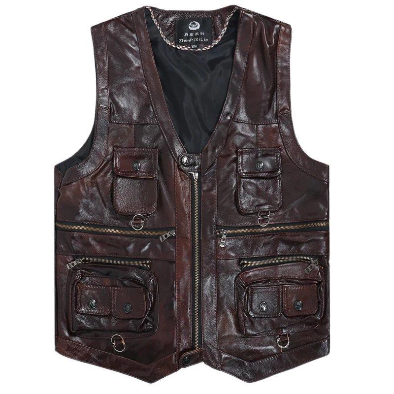2025 Cowhide Genuine Leather V - Motorcycle Gear Vest review and price