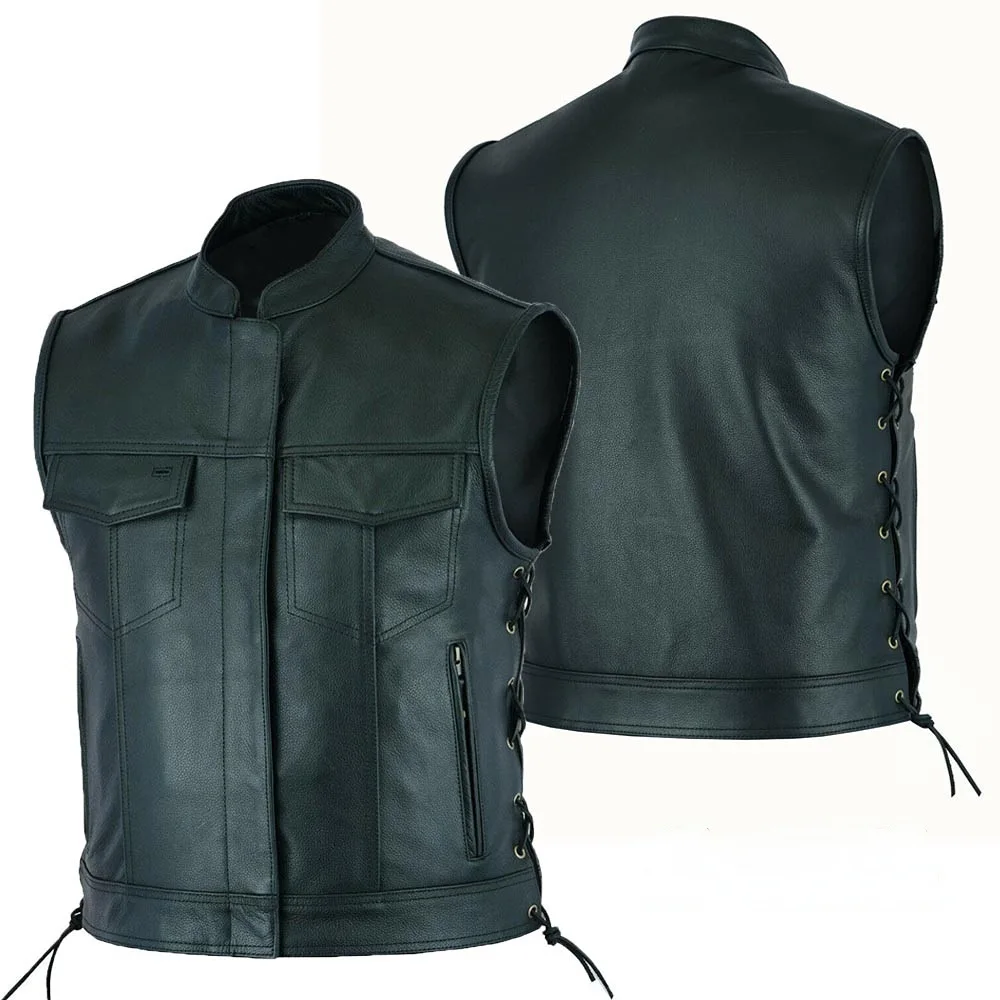 Vest Leather Punk Fashion Casu - Motorcycle Gear Vest review and price