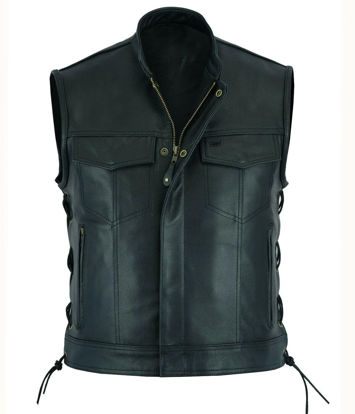 Vest Leather Punk Fashion Casu - Motorcycle Gear Vest review and price